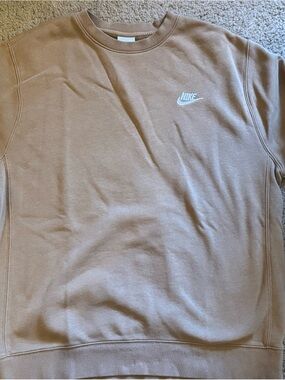 Nike Tan/Brown Crewneck with white Swoosh logo